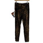 IMAN Black Brown Leopard Animal Print Zip Ankle High Rise Leggings Size Medium Photo 6