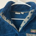 L.L.Bean Hi Pile Fleece Pullover Teal/Blue/Gray Size Medium Photo 3