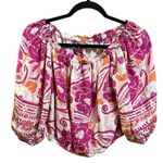 Nicole Miller  Women's Boho Floral Peasant Blouse, Cottage, Pink, Size Small Photo 2