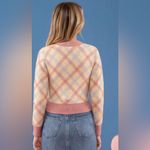 Blu Pepper NWT size M plaid crop sweater cardigan Photo 1