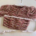 Bardot  Revolve Ruched Ditsy Floral Puff Shoulder Crop Top Blouse Size S Photo 6