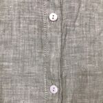 Tahari  Women’s Linen Green Mother of Pearl Button-Up Long Sleeve Shirt Photo 2