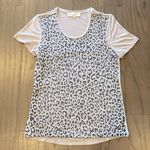Loft Animal Print Sequin Short Sleeve Tee - Size S Photo 0