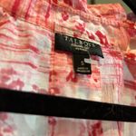 Talbots  Floral Print Blouse Ruffle‎ Neck Short Sleeve Top Pink Size S Photo 2