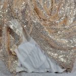 Kate Kasin Evening Gown Womens 8 Gold Sequined V Photo 11