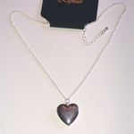 Raphael Silver Tone Boho Heart Locket Pendant Necklace Photo 1