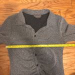 Anthropologie  Womens Medium Gray Ribbed Knit Ruched Button Front Midi Dress Photo 11