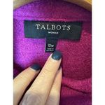 Talbots  Jacket Women 12 Wide Purple Wool Blend Asymmetric Zip Mock Neck‎ Coat Photo 7