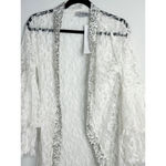 Marrero Collection Lace‎ Sequin Longline Kimono Est. Med. Boho Coastal Cowgirl White Photo 1