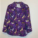 Printfresh  Must Love Dogs Long Sleeve Button Down PJ Pajama Top Purple Sz Medium Photo 1