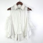 Peter Som  Collective Sleeveless Collared Poplin Blouse‎ White Size 6 Photo 2
