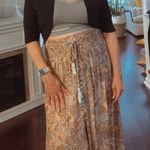 Rachel Zoe Boho White Orange Red Black Viscose Floral Maxi Skirt Size Large L Photo 10