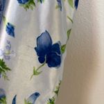 Vintage Pastel Blue Floral Satin Chemise Size M Photo 5