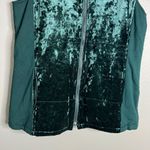 XCVI NWT  Forest Green Full Zip Velvet Velour Vest w/‎ Pockets Size Small Photo 4