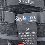 Style & Co  Petite Striped‎ Flat Front Straight Leg Trouser Pants Black 10P Photo 5