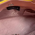 Furla Vintage Y2K Pink & Yellow Bow Tote/Shoulder Bag Elegant Structured Design Photo 8