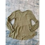 Sim & Sam Green Ruched Fabric Long Sleeve Boho Top Small Photo 5
