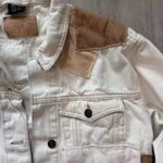 Urban Outfitters  BDG Adult/Women’s Patchwork White Denim Jean Jacket L Photo 5