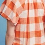 Anthropologie NWOT Maeve  Butterfly Sleeve Big Gingham Check Button Up Blouse Photo 1