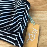 Kona Sol  Women's Black Striped Longline Twist Bikini Top - Size Small - NWT Photo 4