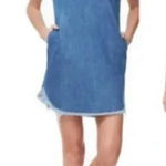 Good American  Denim Raw Hem Cap Sleeve Women's Mini Dress Size 1 Photo 0