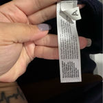 Eileen Fisher New Long Knit Navy Contrast Trim Side Slit Cardigan Large Petite Photo 5