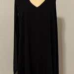 Kori  Black V-Neck Dress with cape  Photo 0