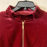 Worth New York Womens Size Small Red Zip Up Moto Jacket Faux Velvet Long Sleeve Photo 1