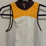 ZARA Sleeveless Jumpsuit in White and Orange Photo 3