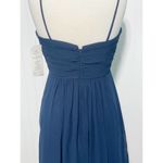 Bill Levkoff Chiffon Strapless Cocktail Dress Sweetheart Neckline Navy Dress 10 Photo 6