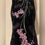 NWT Silver Dragon Black and Purple Crushed Velvet Floral Dress size large Size M Photo 2