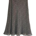 Talbots Vintage  Black Tan A-Line side zipper Midi 100% silk Skirt Size 12 Photo 0