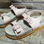 Melissa WIDE PLATFORM BUCKLED SANDALS IN BEIGE/PINK 9 Y2K Photo 2