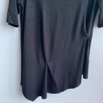 Gibson  Pleat Detail Elbow Sleeve Black Top Medium Photo 5