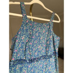 Cherokee Vintage  Cotton Cottagecore Dress Midi Ditsy Floral Blue Romantic Spring Photo 3