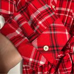 Talbots  NWT Red Plaid Long Sleeve A-Line Belted Midi Shirt Dress Size 18W Photo 5