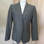 Tahari  Gray Pinstripe Blazer Size 10 Women Photo 0