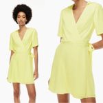Aritzia • Babaton Amira Dress mini wrap Chamomile lemon yellow rayon Photo 1