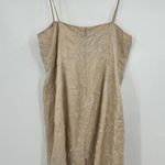 Talbots silk embroidered beaded cream tan slip floral classic dress plus size 20 Photo 1