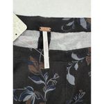 Free People  Maxi Dress Black Side Slit Size M Short Sleeve Grunge Witchy Floral‌ Photo 9