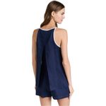 STAUD ‎ Mateo Navy / White Trim Linen Romper Lined Size Medium Photo 1