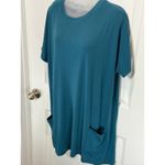 NWT Poetsky Teal Blue Short Sleeve Pocket Tunic Dress XL X Photo 1