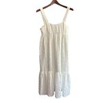 ZARA Women's White Voluminous Textured Weave Midi Dress Size M Photo 4