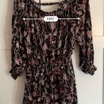 Free People Women's Floral Boho Open Back Long Sleeve Short Romper Medium Photo 5