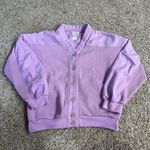 Adidas Vintage  Varsity‎ Cardigan V-Neck Sweater Purple Pink Womens Size Small Photo 0