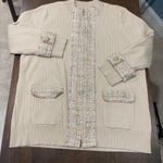 Doncaster  Collection Ribbed Cardigan Womens Plus Size 3W (3X) Embellished Fringe Photo 11