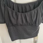 Blue Rain Elegant Black Ruffle Crop Top Size Small Emma Fluted dark romantic Photo 2