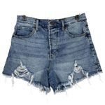 Celebrity Pink  Beech Denim Shorts Womens 27 High Rise Distressed Frayed Hem Photo 0