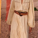 Sézane Sezane Maxi Long-Sleeve Soraya Linen- Blend Dress FR36/US4 Photo 0