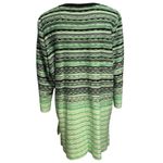 Ming Wang Size XL Longline Cardigan Sweater Green Black Knit Photo 1